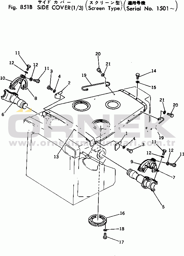 Komatsu D455A-1 S/N 1002-UP SIDE COVER (SCREEN TYPE) (1/3)(#1501-)