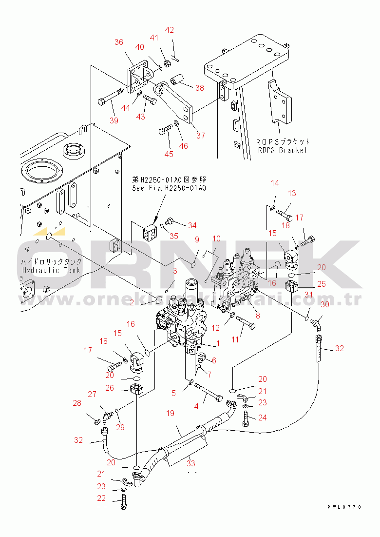 Komatsu D475A-3 S/N 10601-UP (SUPer Ripper Spec.) HYDRAULIC VALVE LINE