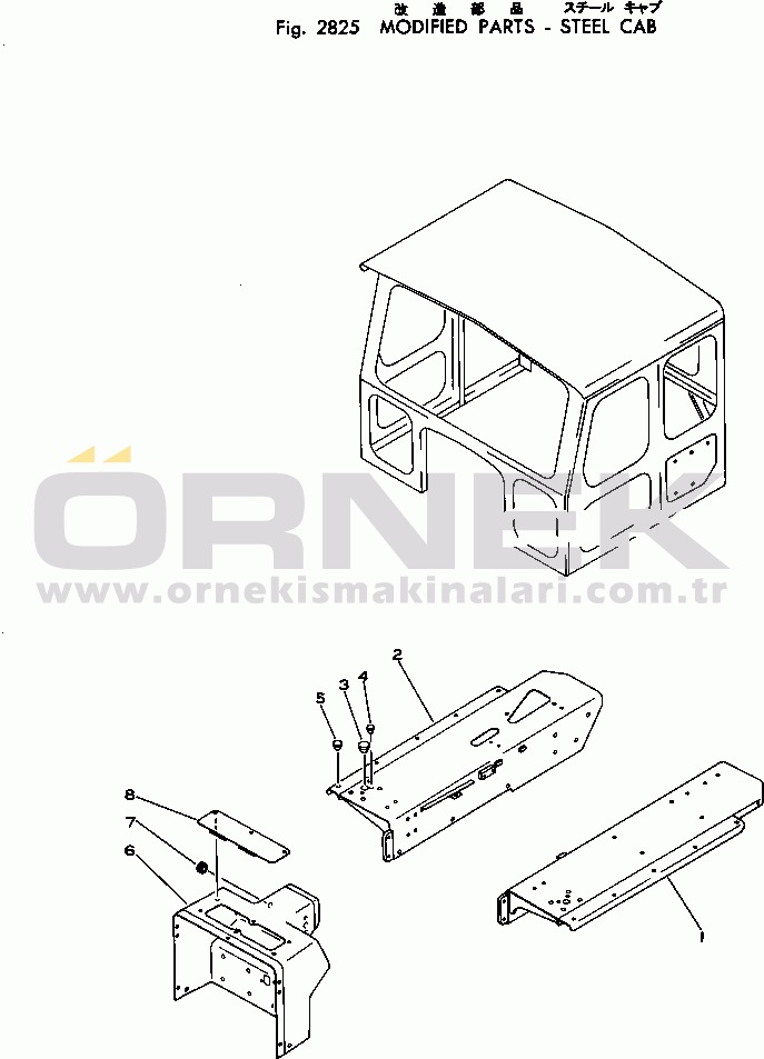 Komatsu D50A-16 S/N 65001-UP MODIFIED PARTS-STEEL CAB