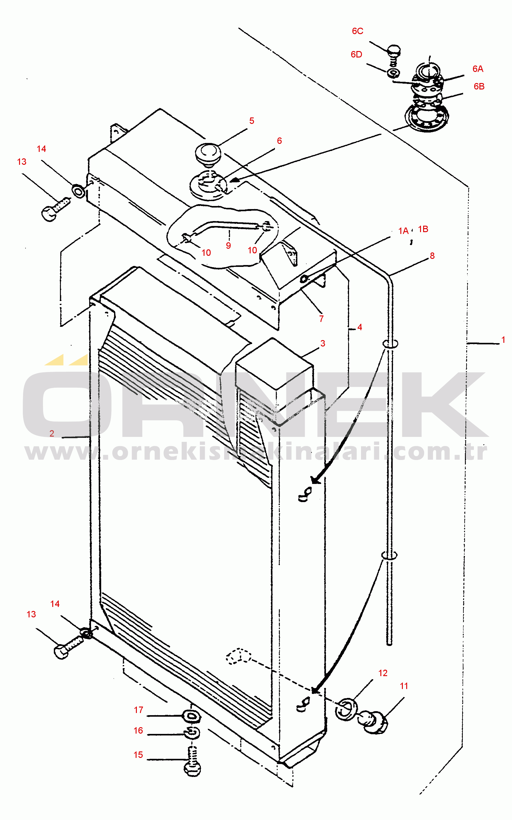 Komatsu D570E / D580E S/N 336020270 - UP RADIATOR