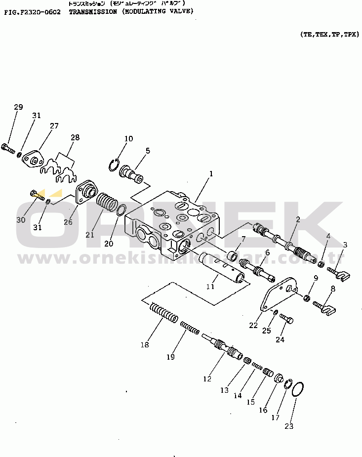 Komatsu D65E-12 S/N 60001-60941 TRANSMISSION (MODULATING VALVE)