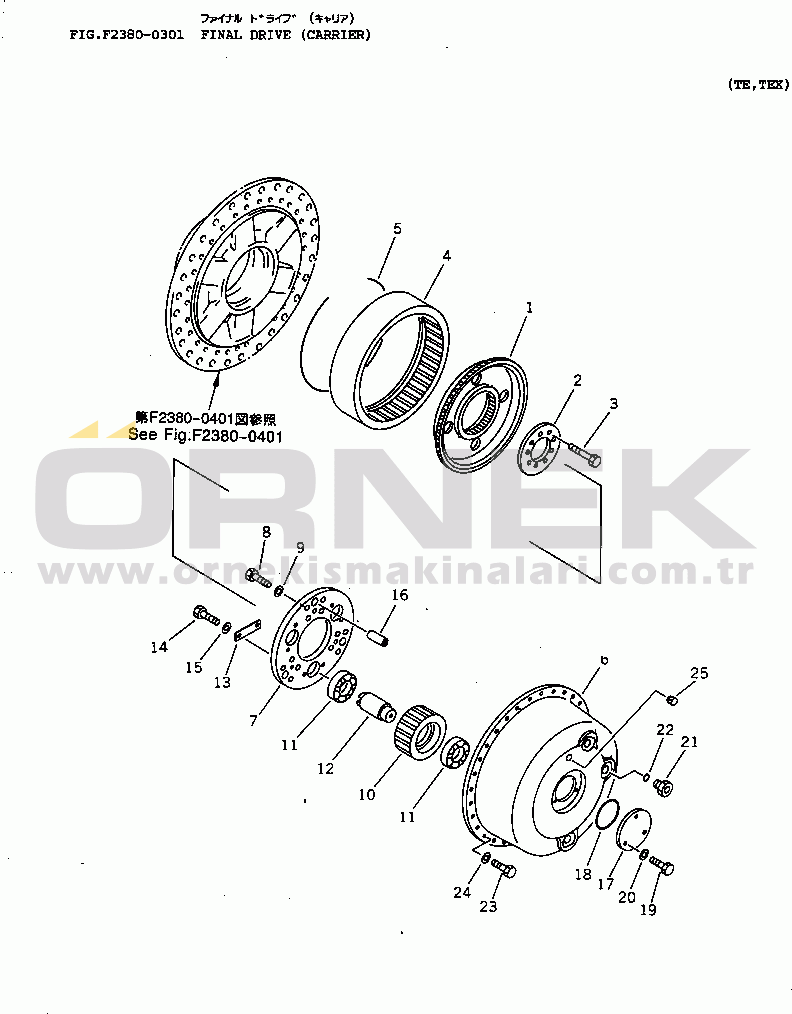 Komatsu D65E-12 S/N 60001-60941 FINAL DRIVE (CARRIER)