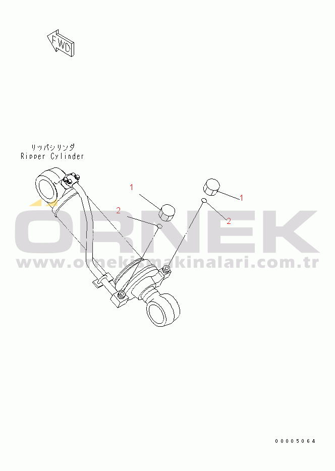 Komatsu D65EX-15 S/N 67001-UP (Overseas Version) RIPPER CYLINDER PLUG