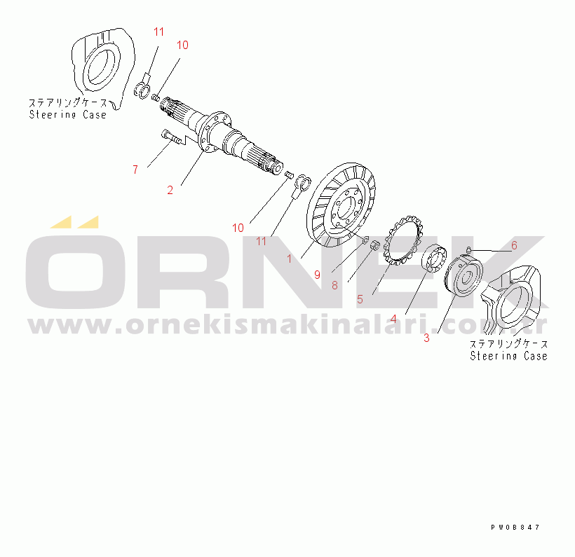 Komatsu D65PX-12-E S/N 60884-UP H.S.S (BEVEL GEAR AND SHAFT)(#60884-65000)
