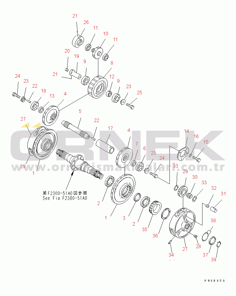 Komatsu D65PX-12-E S/N 60884-UP H.S.S (GEAR AND SHAFT)(#60884-65000)