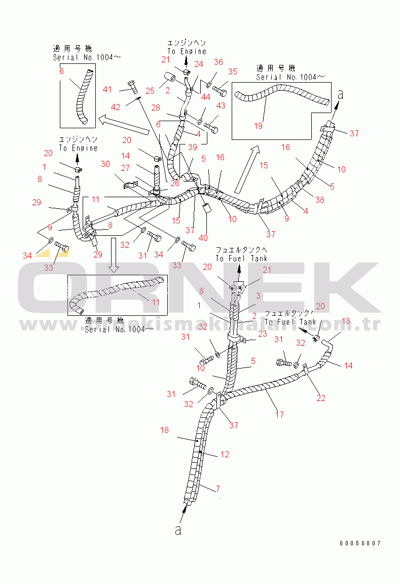 Komatsu D68ESS-12 S/N 1001-UP (Overseas Version) FUEL LINE