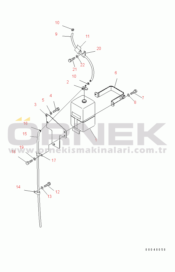 Komatsu D85EX-15E0 S/N 11001-11608 (ecot3) RADIATOR (RESERVE TANK)(#11001-)