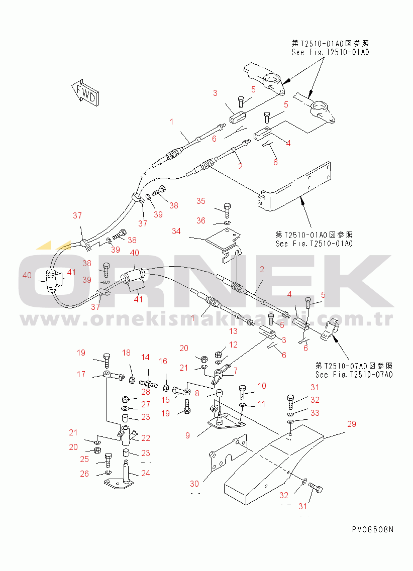 Komatsu DWT037-1B-E7 S/N 3001-UP (D31A/AM) TOWING WINCH CONTROL LINKAGE