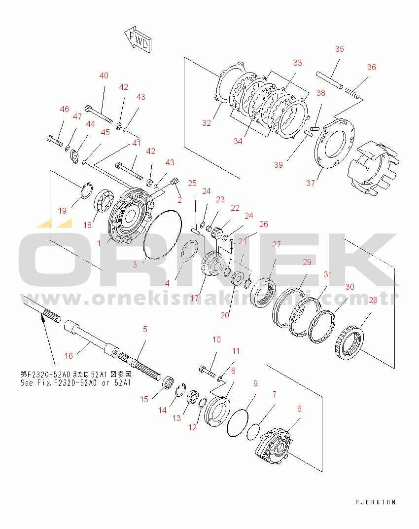 Komatsu DWT037-1B-E7 S/N 3001-UP (D31A/AM) TOWING WINCH (WINDING CLUTCH) (1/2)