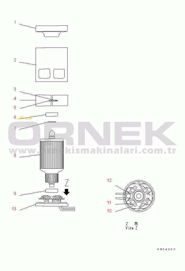 Komatsu FB15M-3-EC S/N 10001-UP POWER STEERING MOTOR