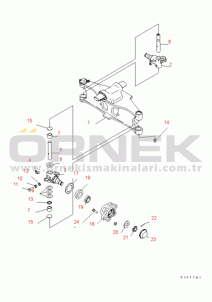 Komatsu FB20AGF-12-A S/N 837898-UP STEERING AXLE (1/2) (FISHERY SPEC.)
