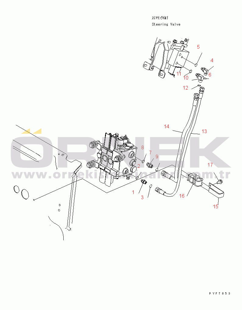 Komatsu FB20M-12 S/N 825001-UP HYDRAULIC PIPING (CONTROL VALVE TO POWER STEERING VALVE)