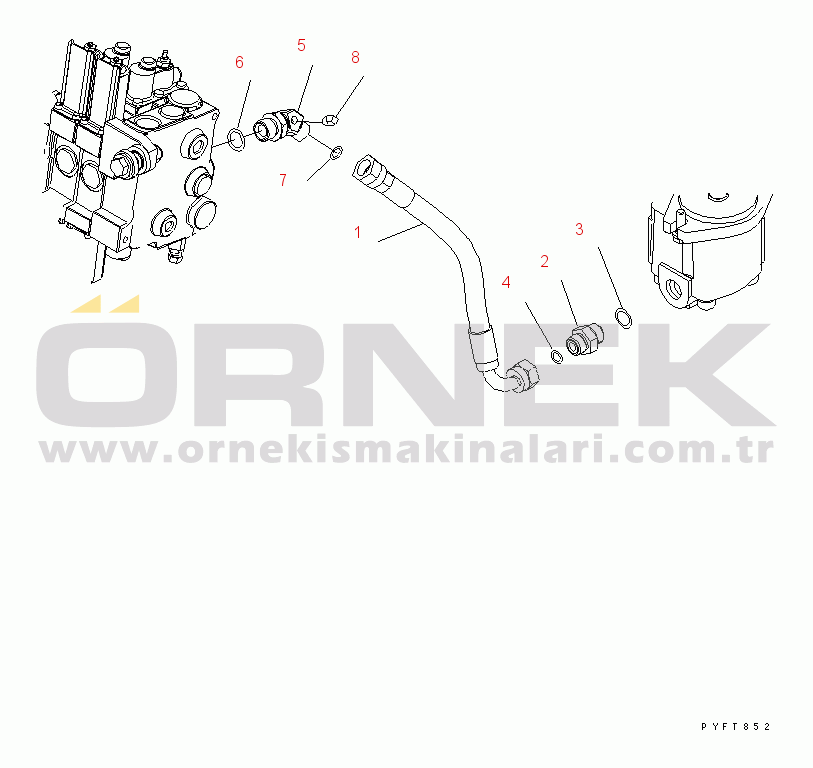 Komatsu FB20M-12 S/N 825001-UP HYDRAULIC PIPING (PUMP TO CONTROL VALVE)