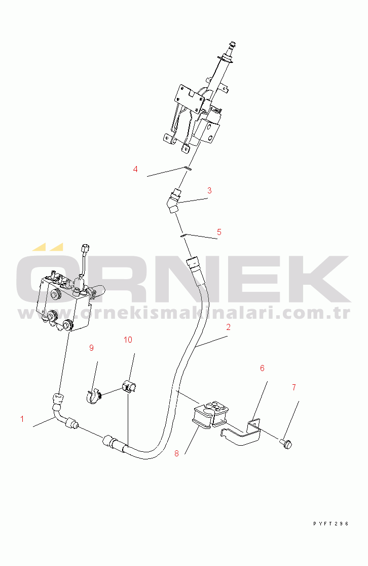 Komatsu FD10-18-20 S/N 650001-UP HYDRAULIC PIPING (POWER STEERING LINE) (1/2)