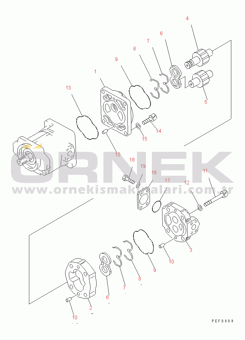 Komatsu FD100-7 S/N 6001-UP HYDRAULIC PUMP (INNER PARTS) (FOR HYDRALULIC POWER BRAKE) (2/2)