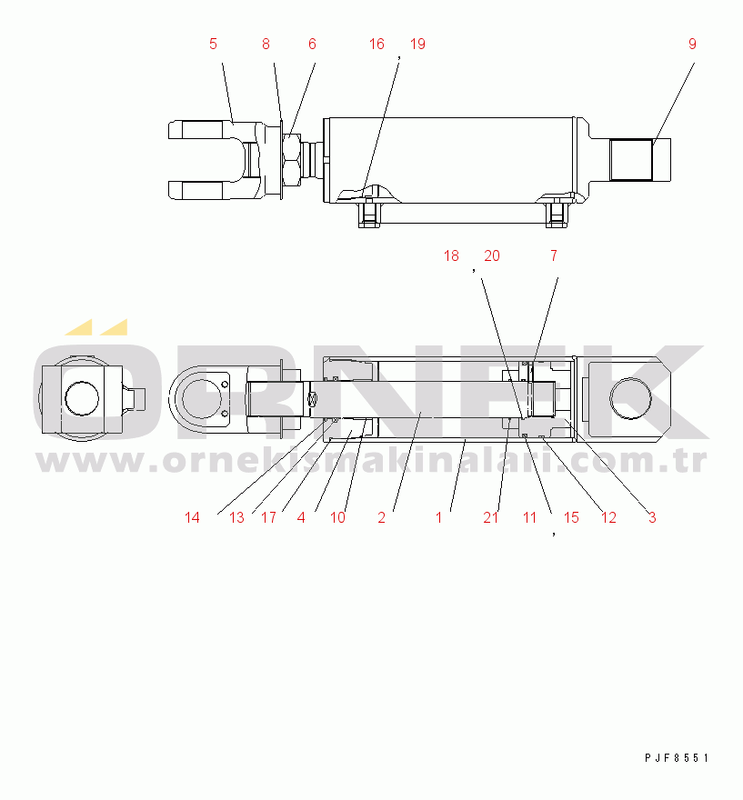 Komatsu FD100-7 S/N 6001-UP TILT CYLINDER (6Я/12Я) (INNER PARTS) (EXCEPT JAPAN)(#6260-6886)
