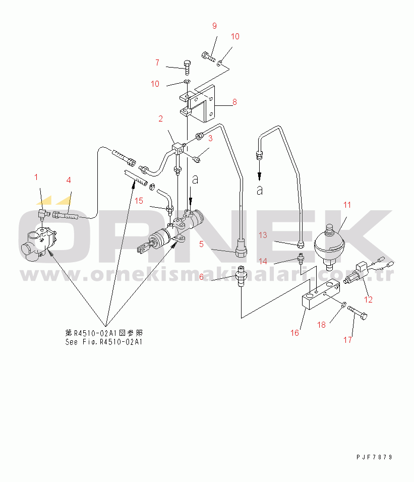 Komatsu FD100-7 S/N 6001-UP HYDRAULIC PIPING (ACCUMULATOR LINE)