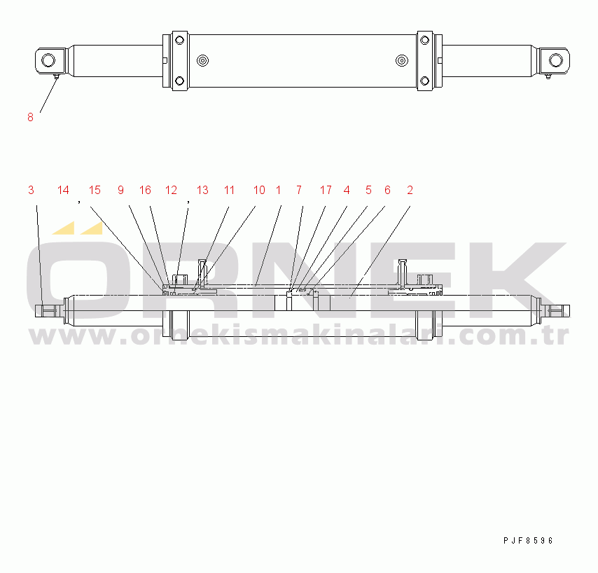Komatsu FD135-7 S/N 6001-UP POWER STEERING CYLINDER (INNER PARTS)