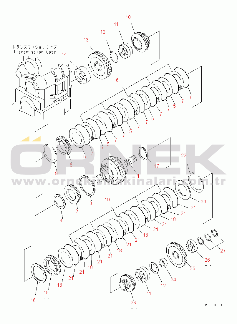 Komatsu FD200Z-6 S/N 2301-UP TRANSMISSION (4/5) (3RD GEAR) (INNER PARTS)