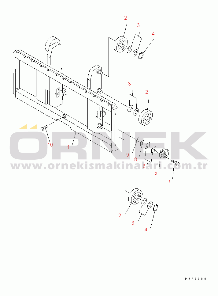 Komatsu FD20N/25N-15 S/N 570001-UP FORK CARRIAGE (FOR 2.0 TON COMPACT TYPE)