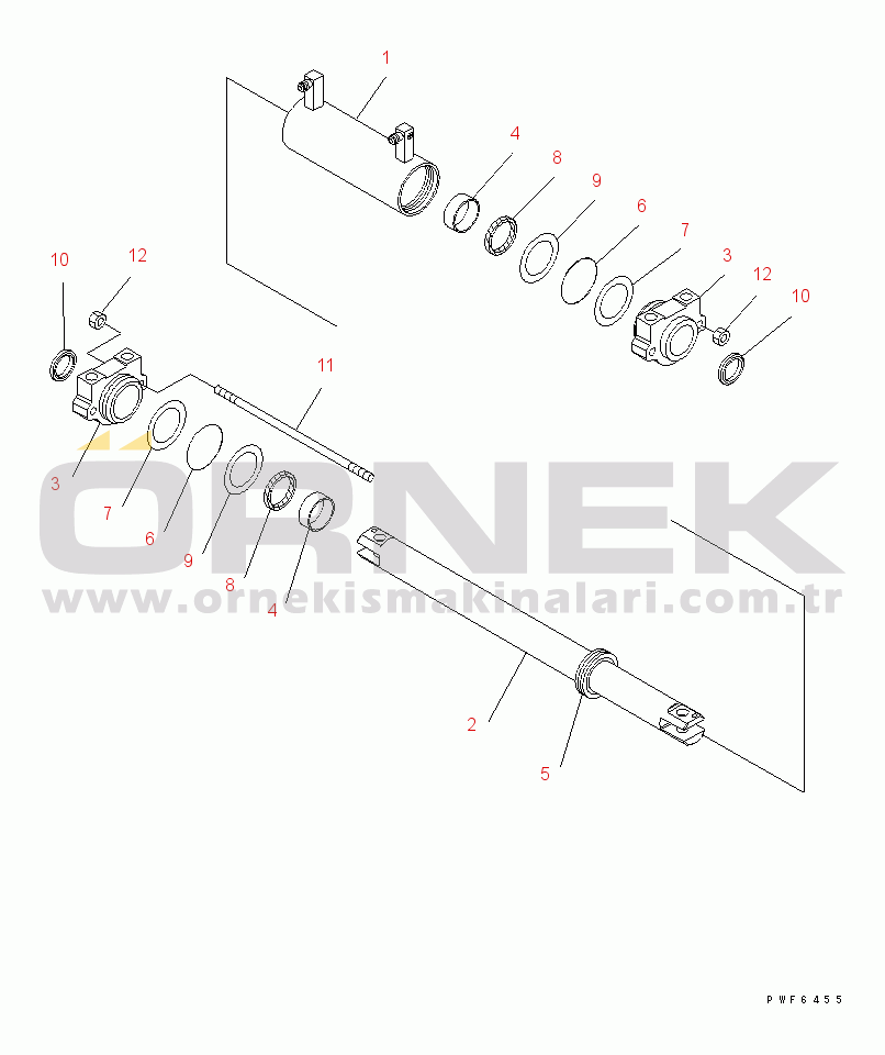 Komatsu FD30-15 S/N 570001-UP POWER STEERING CYLINDER (INNER PARTS)