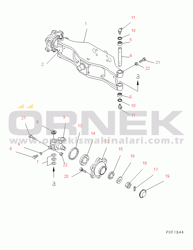 Komatsu FG45-7 S/N 100001-UP STEERING AXLE (1/2)(#100001-105917)