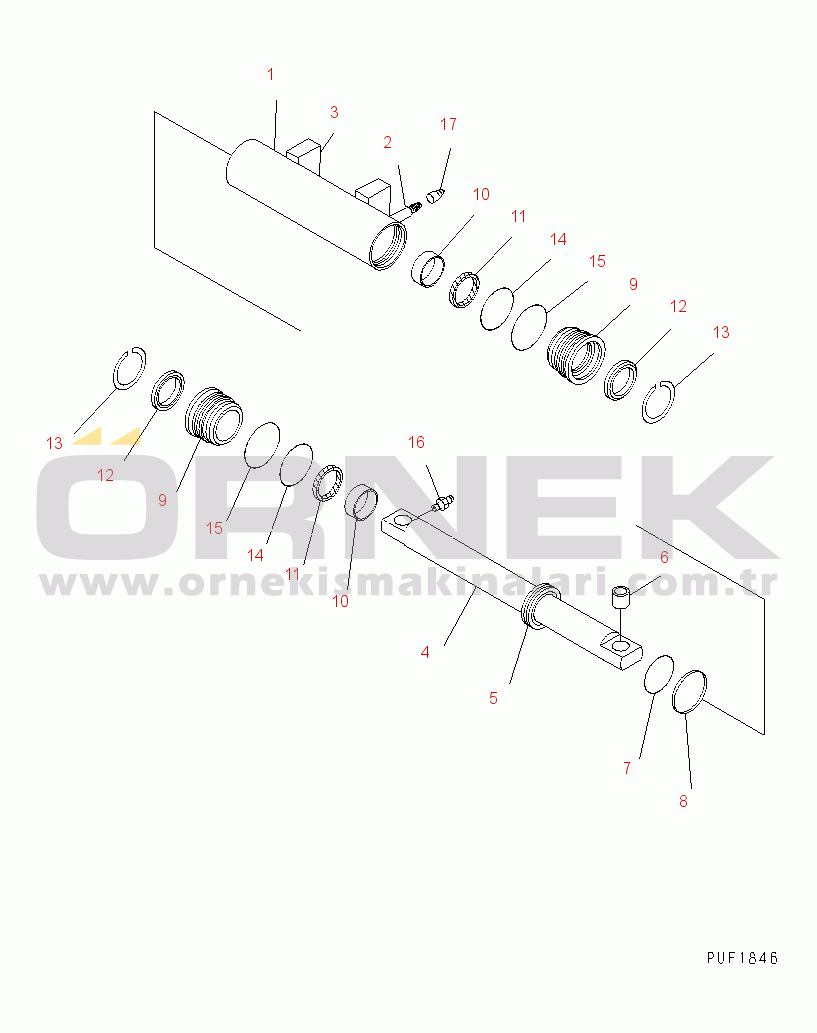 Komatsu FG45-7 S/N 100001-UP POWER STEERING CYLINDER