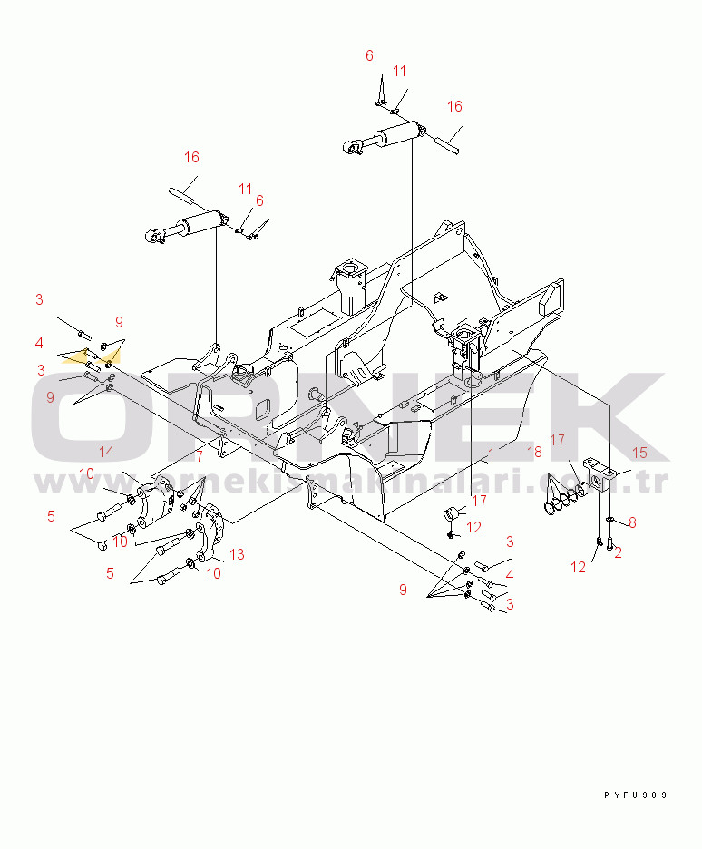 Komatsu FG50A-10-US S/N 133001-UP FRAME (LONG TYPE) (FOR LPG) (UL SPEC.)