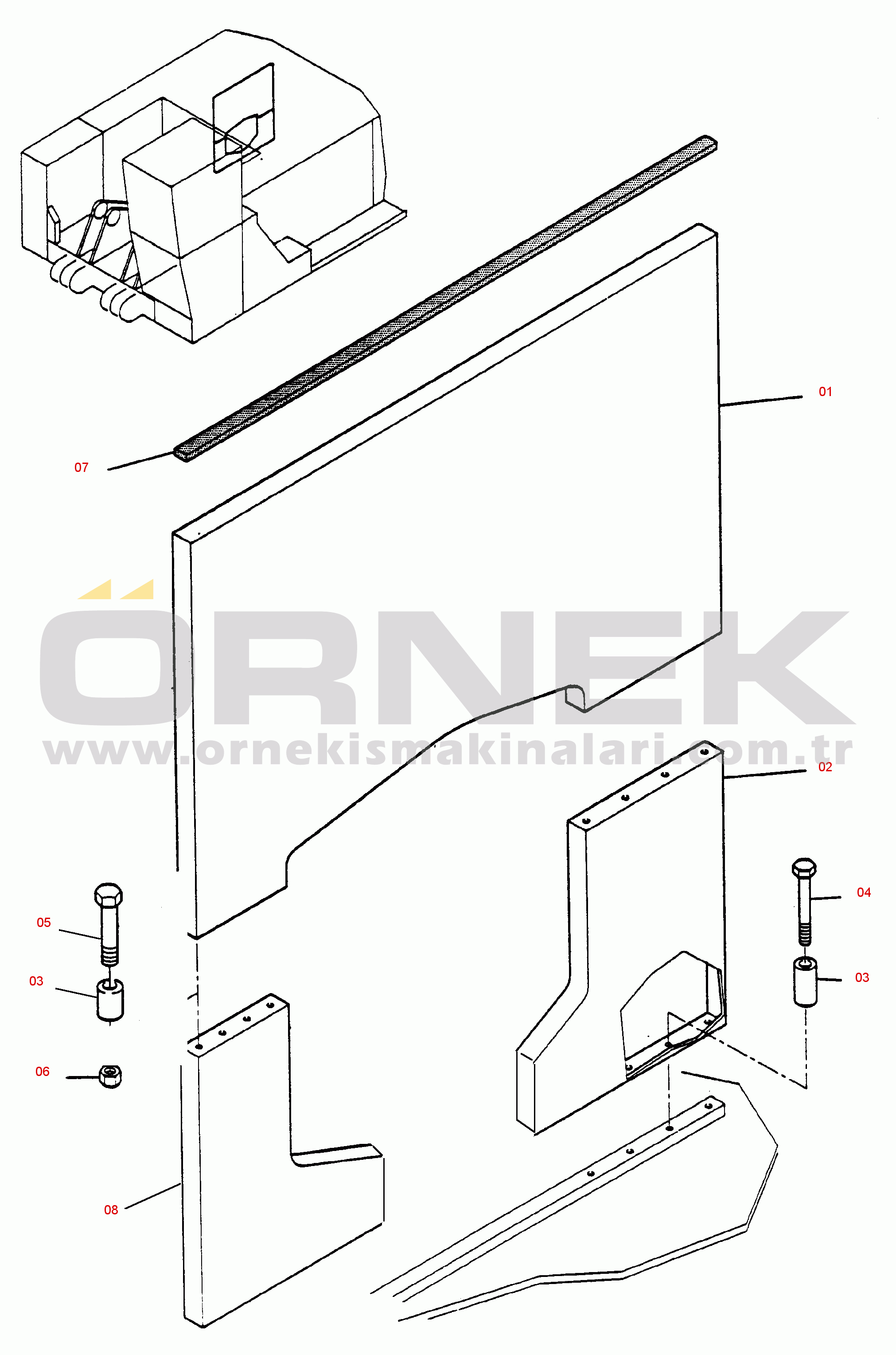 Komatsu H185S S/N 06128 Fire Wall