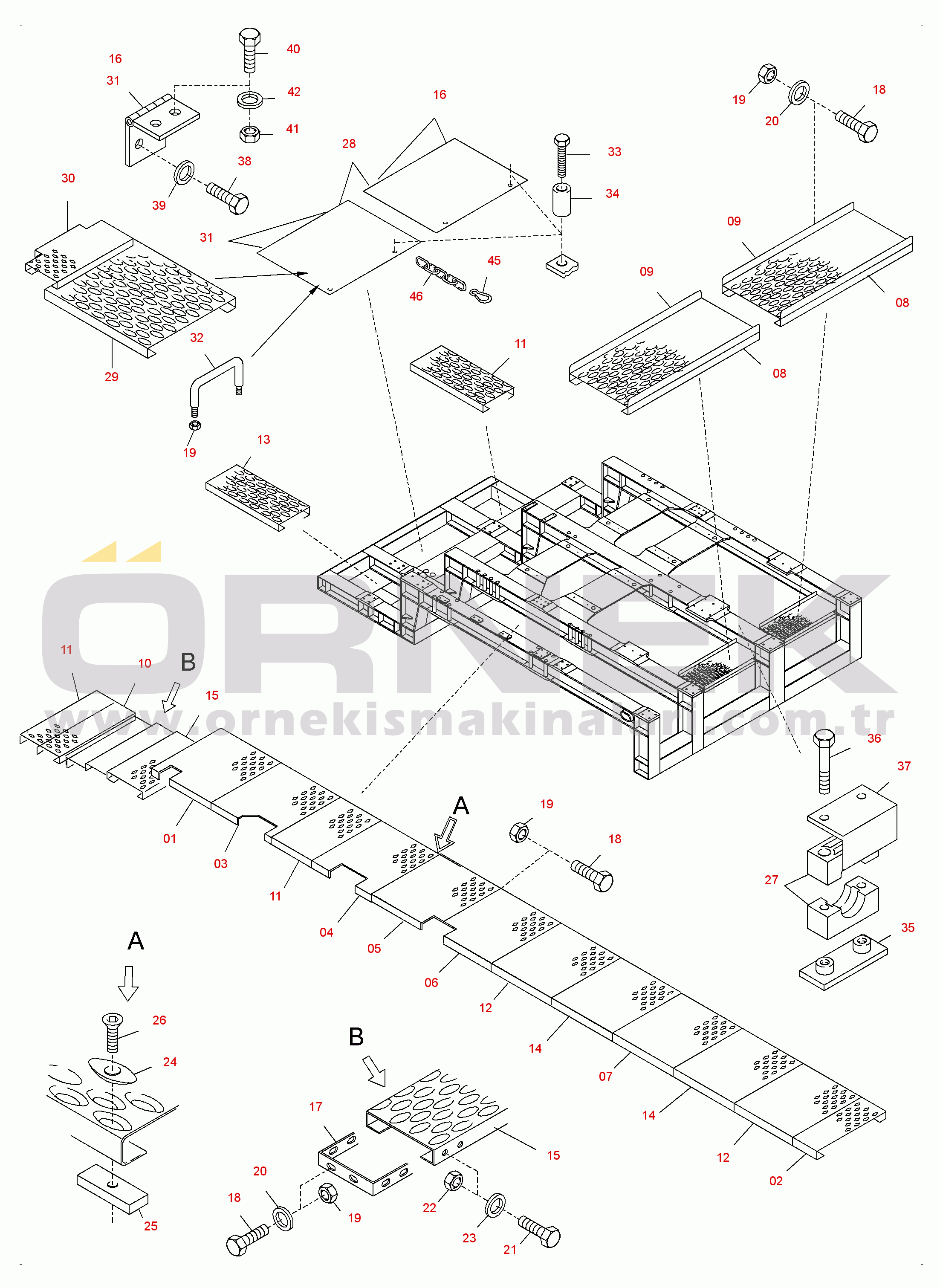 Komatsu PC8000-6E S/N 12092 Catwalks - Engine Housing