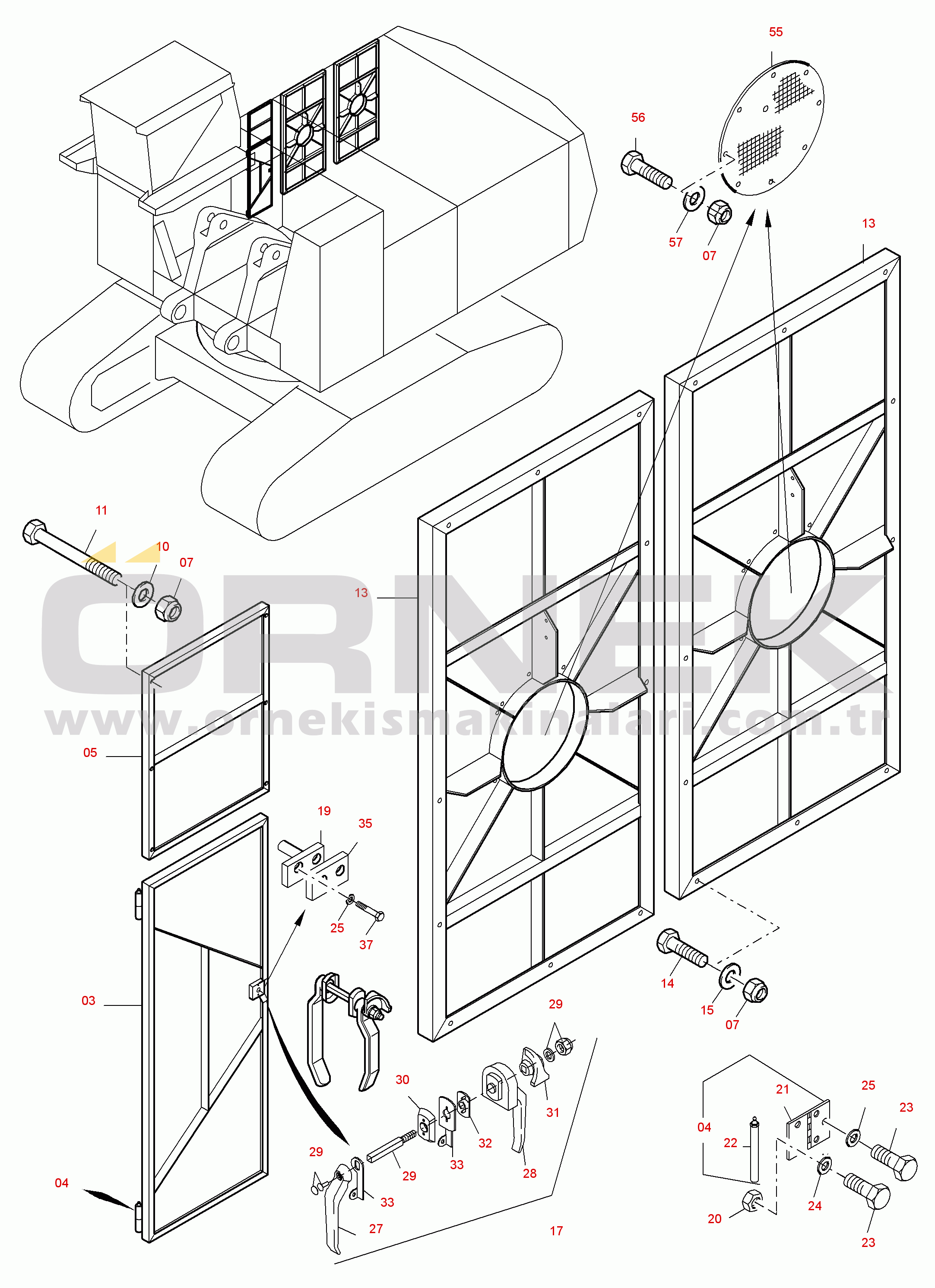 Komatsu PC8000-6E S/N 12092 Doors - Machine Covering