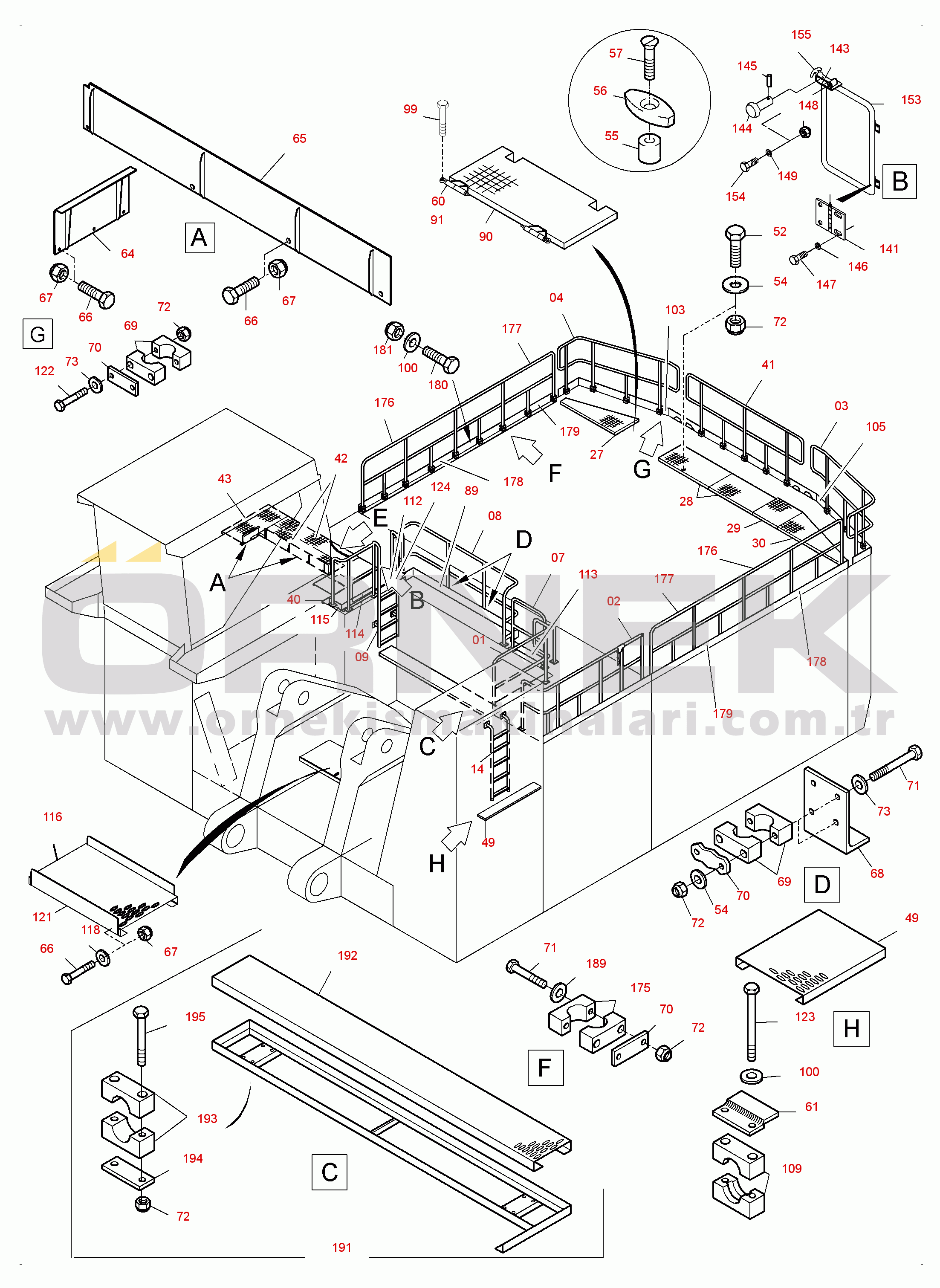 Komatsu PC8000-6E S/N 12092 Rail and Steps