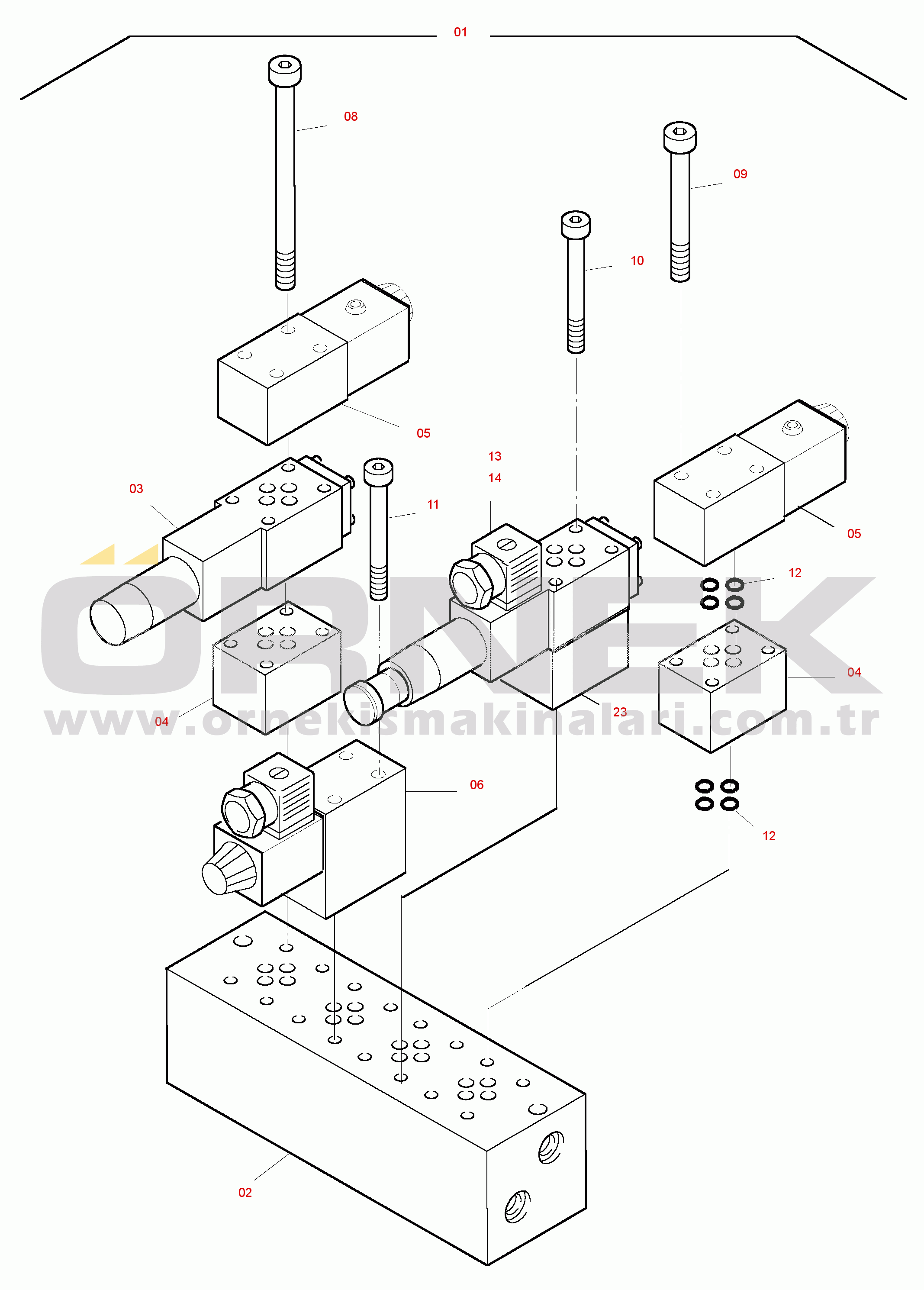 Komatsu PC5500-6E S/N 15016 Multi-Station Manifold Block