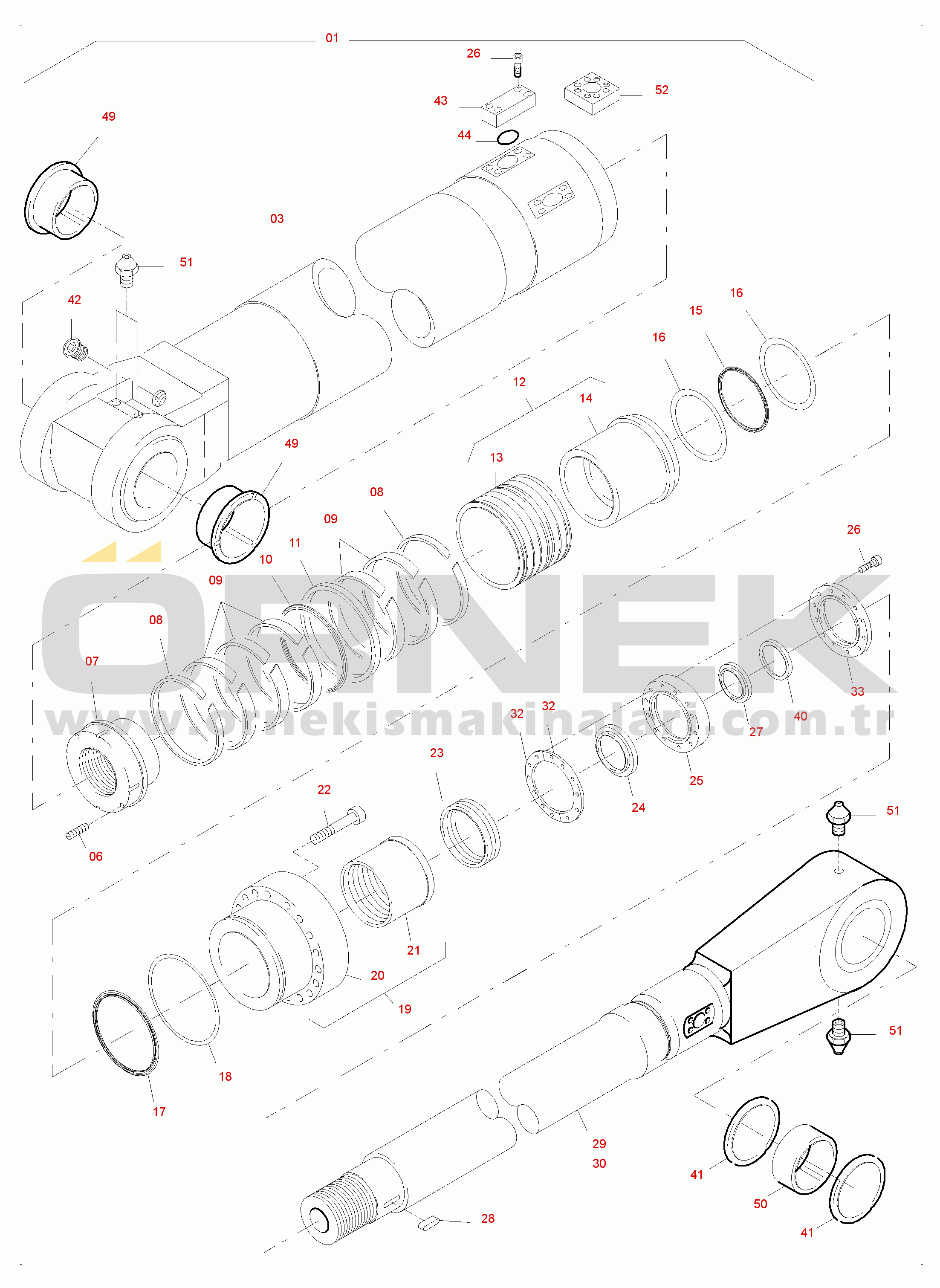 Komatsu PC5500-6 S/N 15066 Hydraulic Cylinder Cold weather design