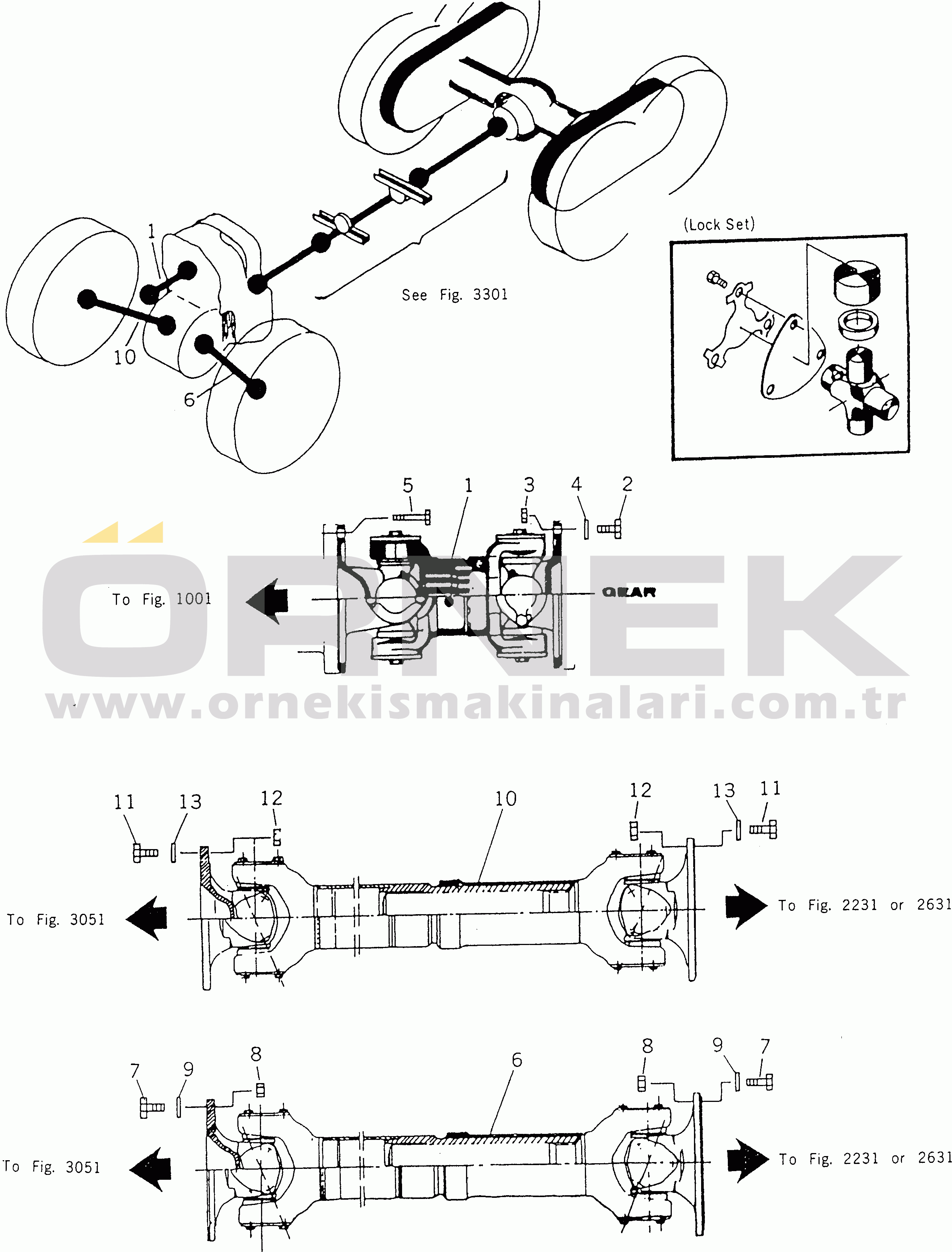 Komatsu HA250-1 S/N 60636-UP PROPELLER SHAFT¤ FRONT CHASSIS(#60636-61999)