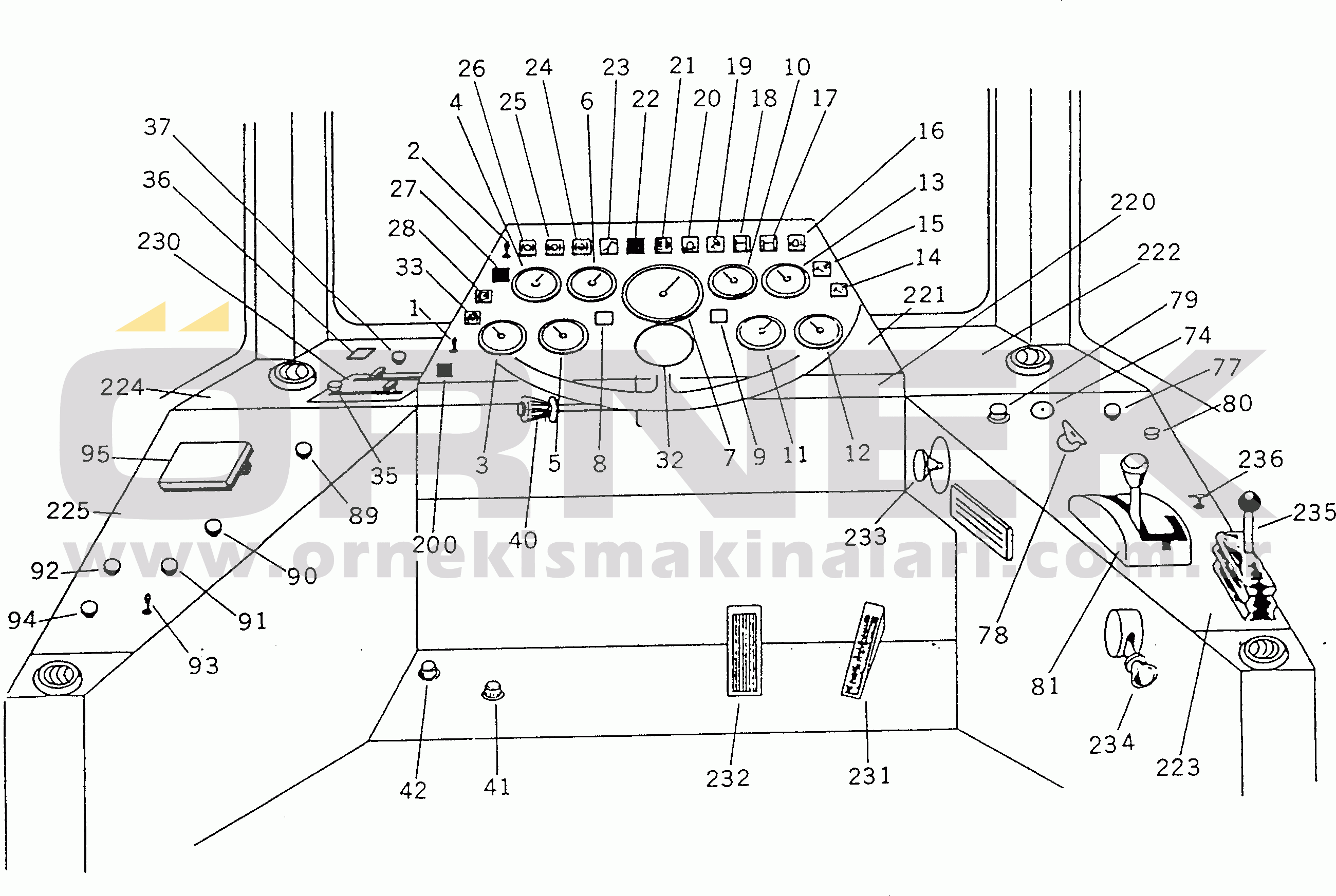Komatsu HA270-1 S/N 65226-UP INSTRUMENT BOARD(#65226-65630)
