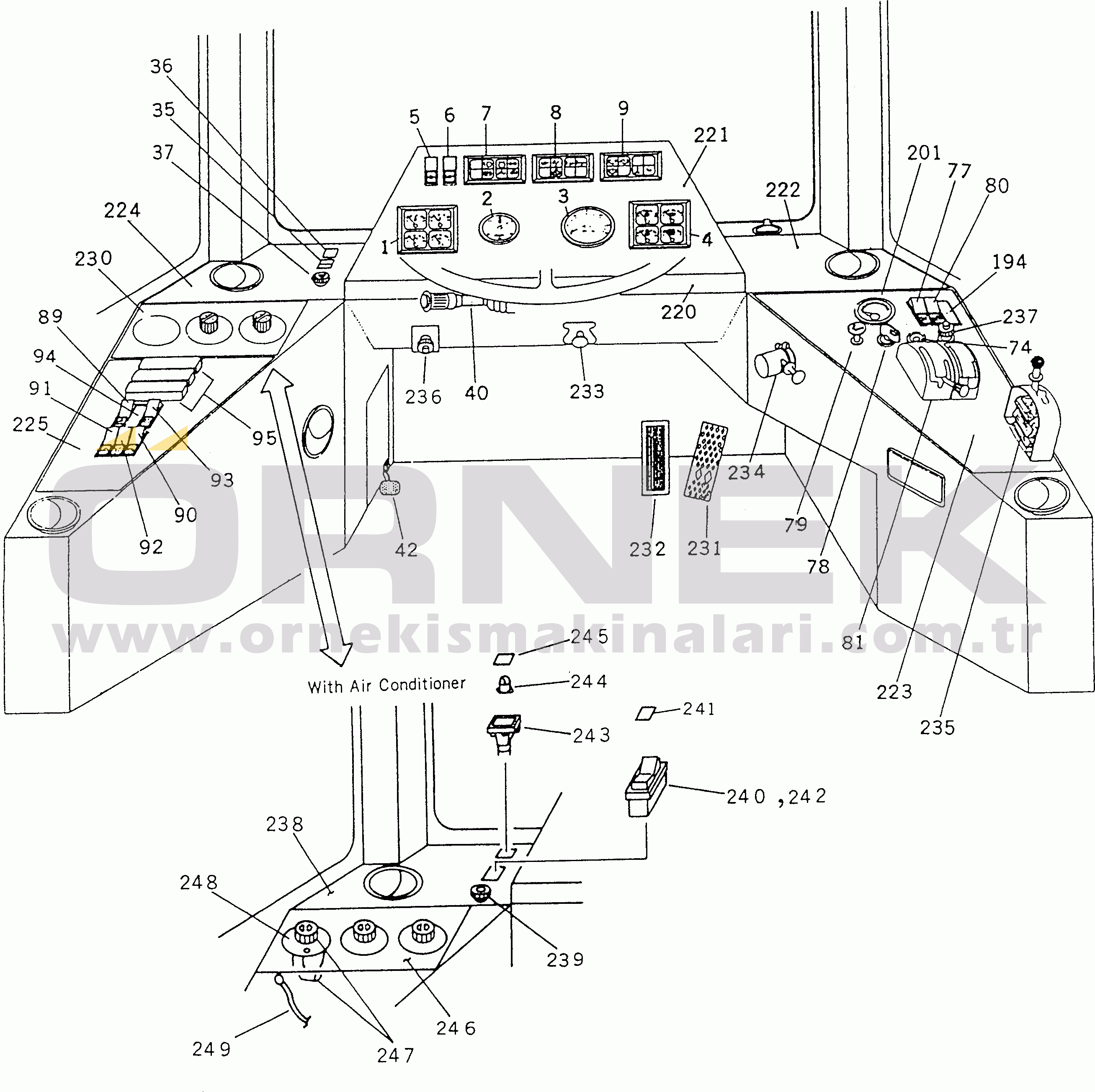 Komatsu HA270-1 S/N 65226-UP INSTRUMENT BOARD(#65831-66999)
