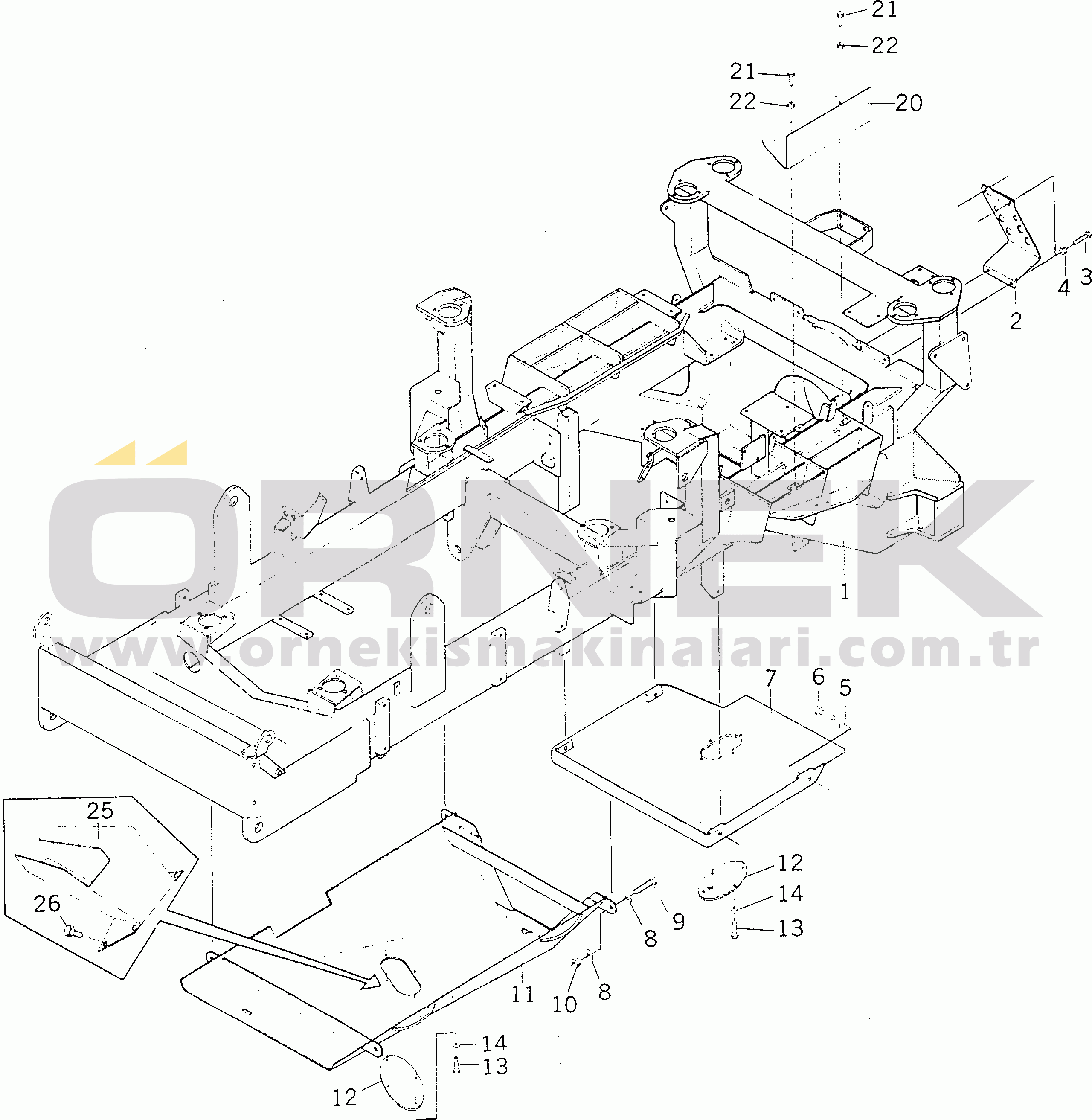 Komatsu HA270-1 S/N 65226-UP FRONT FRAME(#65226-66999)