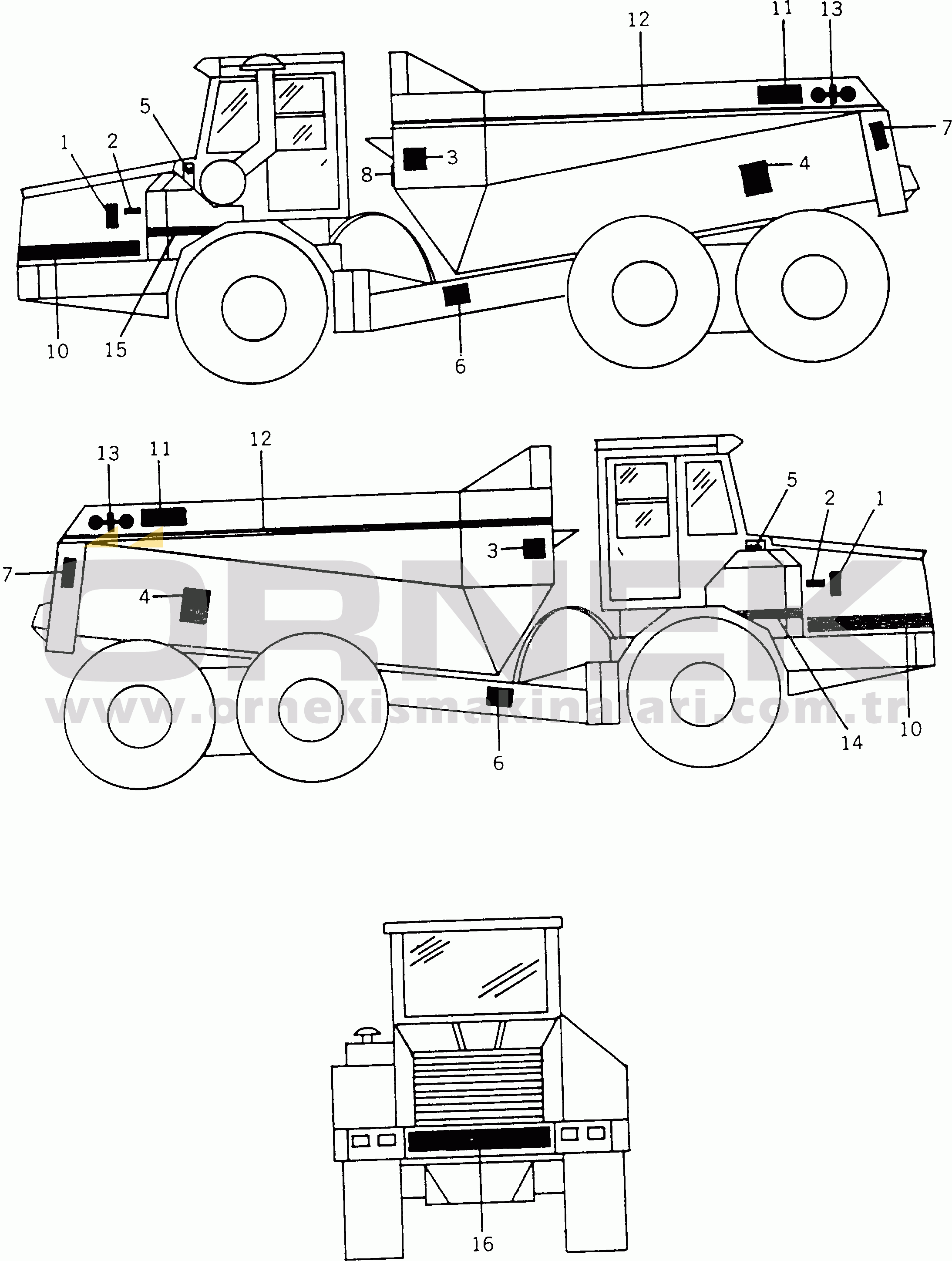 Komatsu HA270-1 S/N 65226-UP STICKERS (3/3)
