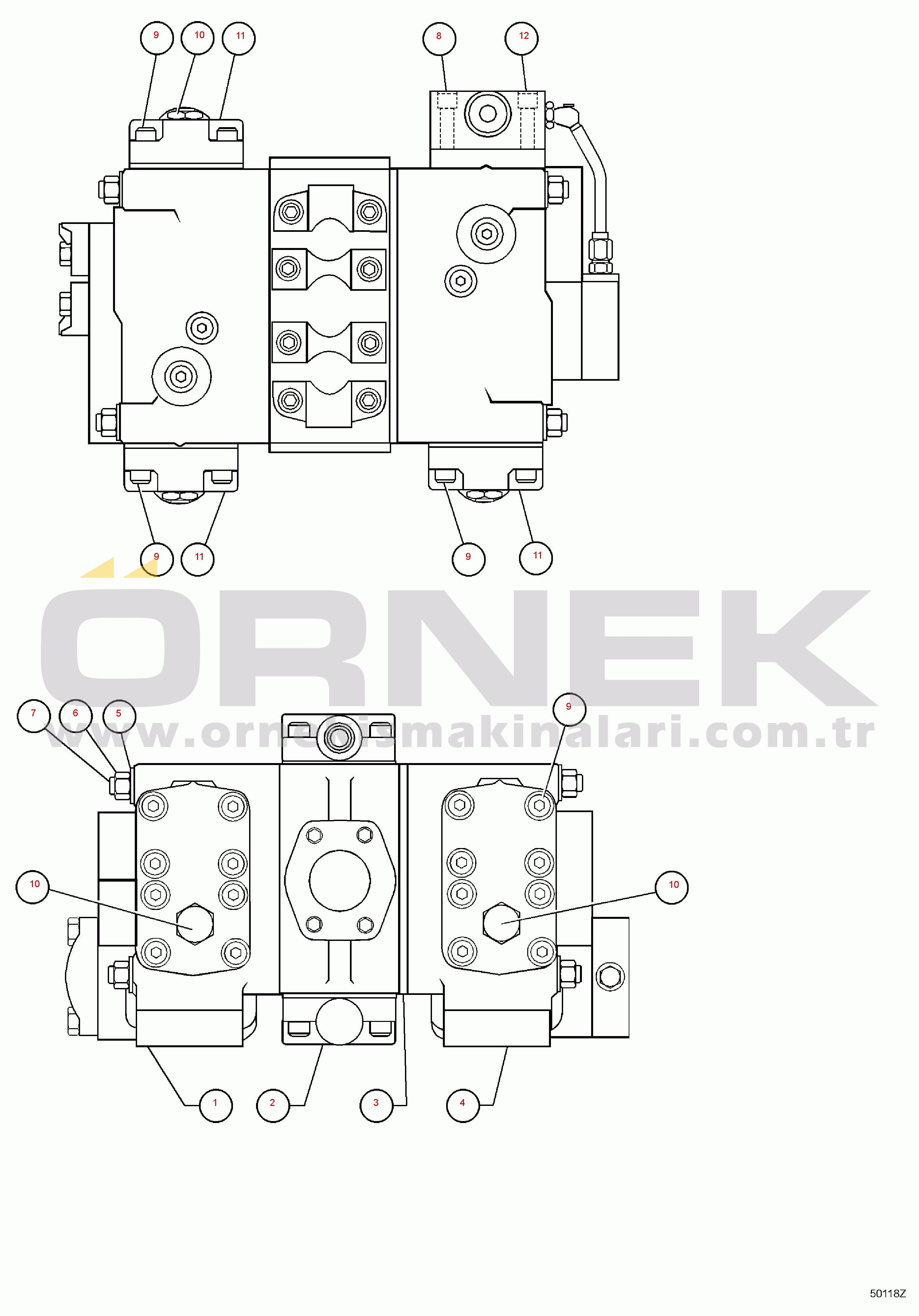 Komatsu HD1500-7 S/N 80001-80137 HOIST CONTROL VALVE ASSENBLY(#80001-)