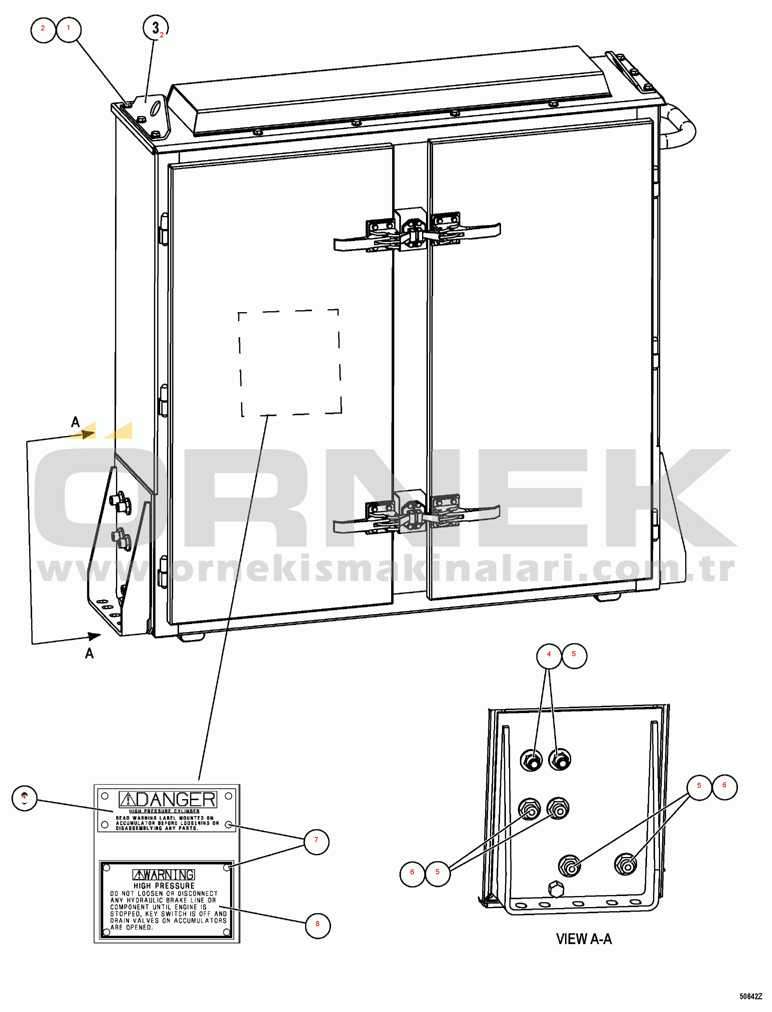Komatsu HD1500-7 S/N 80001-80137 HYDRAULIC CABINET ASSEMBLY (1/2)(#80001-)