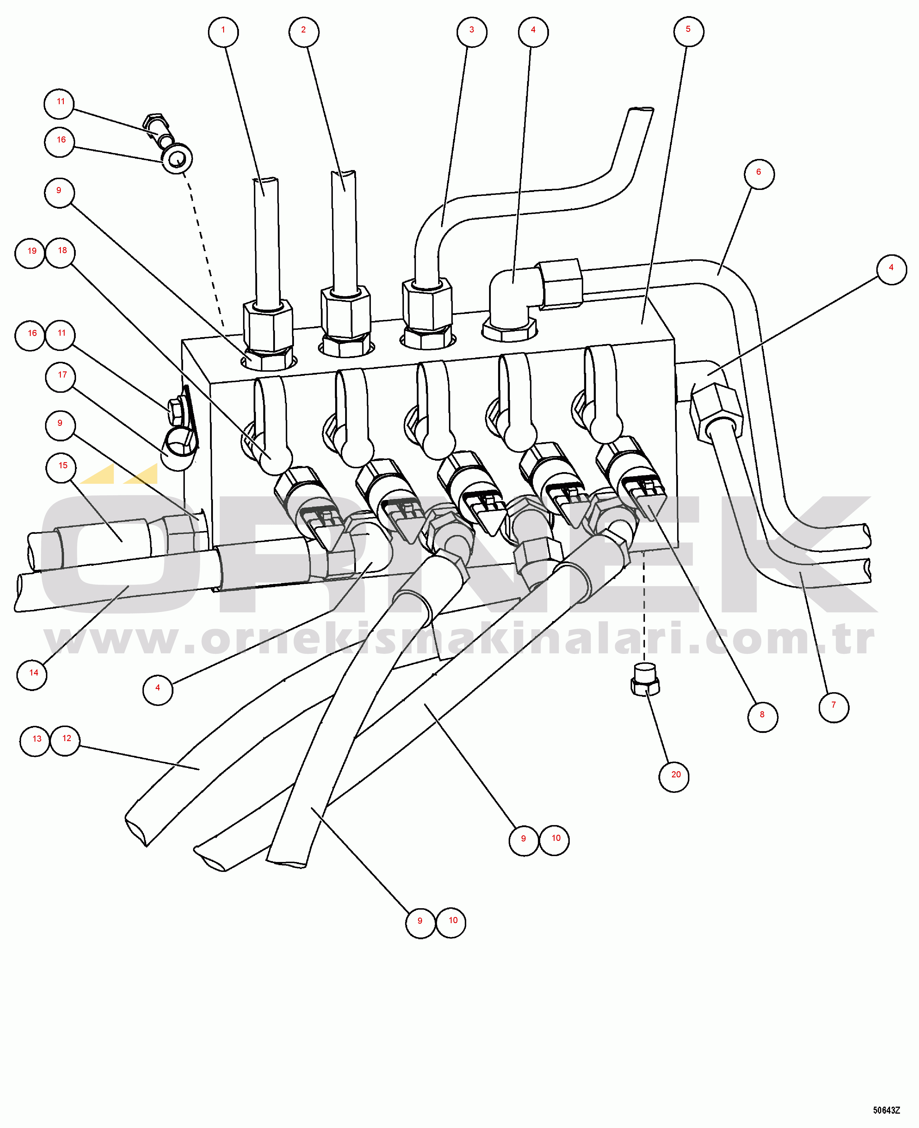 Komatsu HD1500-7 S/N 80001-80137 HYDRAULIC CABINET - UPPER MANIFOLD(#80001-)
