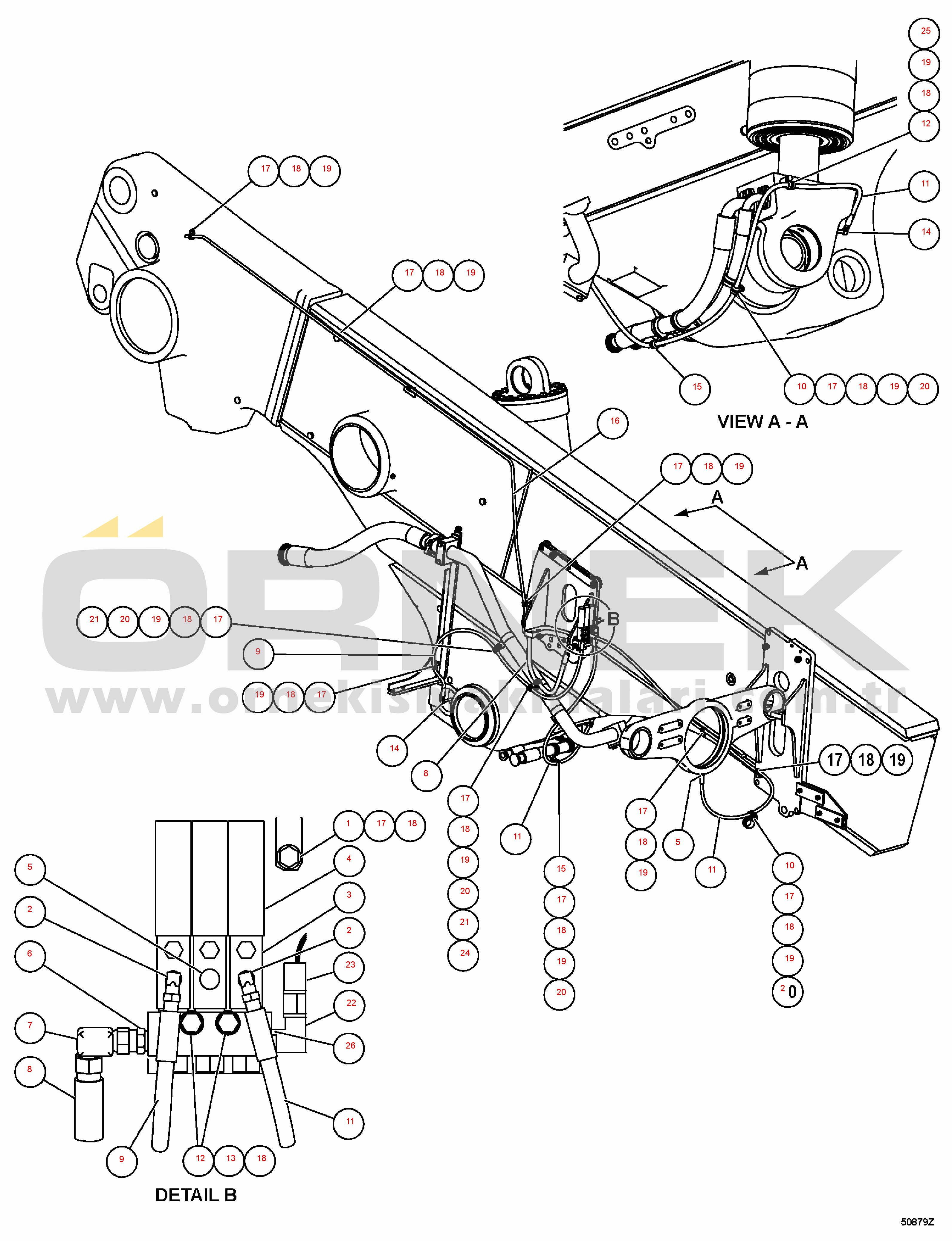 Komatsu HD1500-7 S/N 80001-80137 AUTOMATIC LUBRICATION SYSTEM (MID FRAME¤ LH)(#80001-80026)