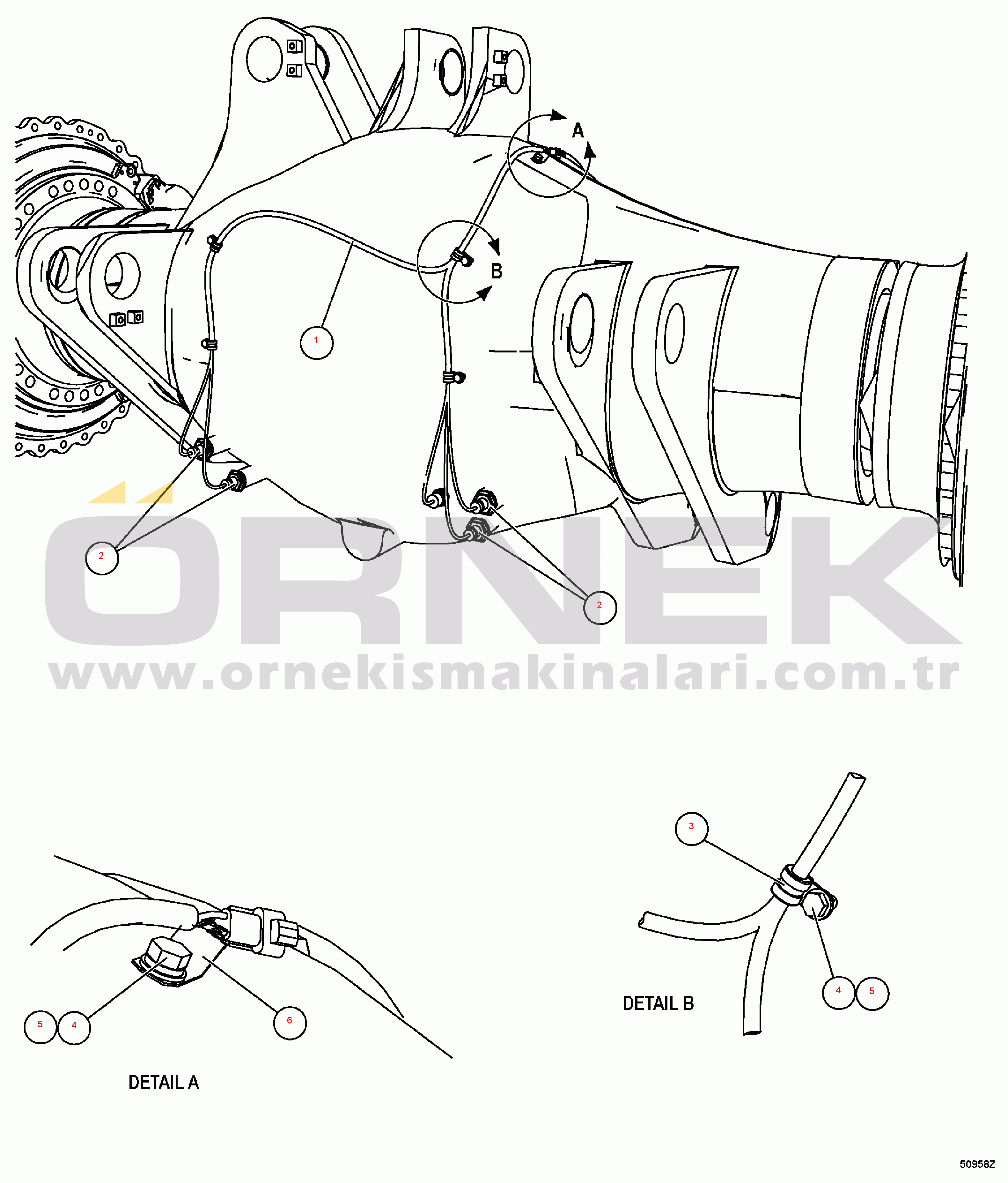 Komatsu HD1500-7 S/N 80001-80137 KIM HOTSTART - REAR AXLE (1/2) (-40ЯC SPEC.)(#80001-)