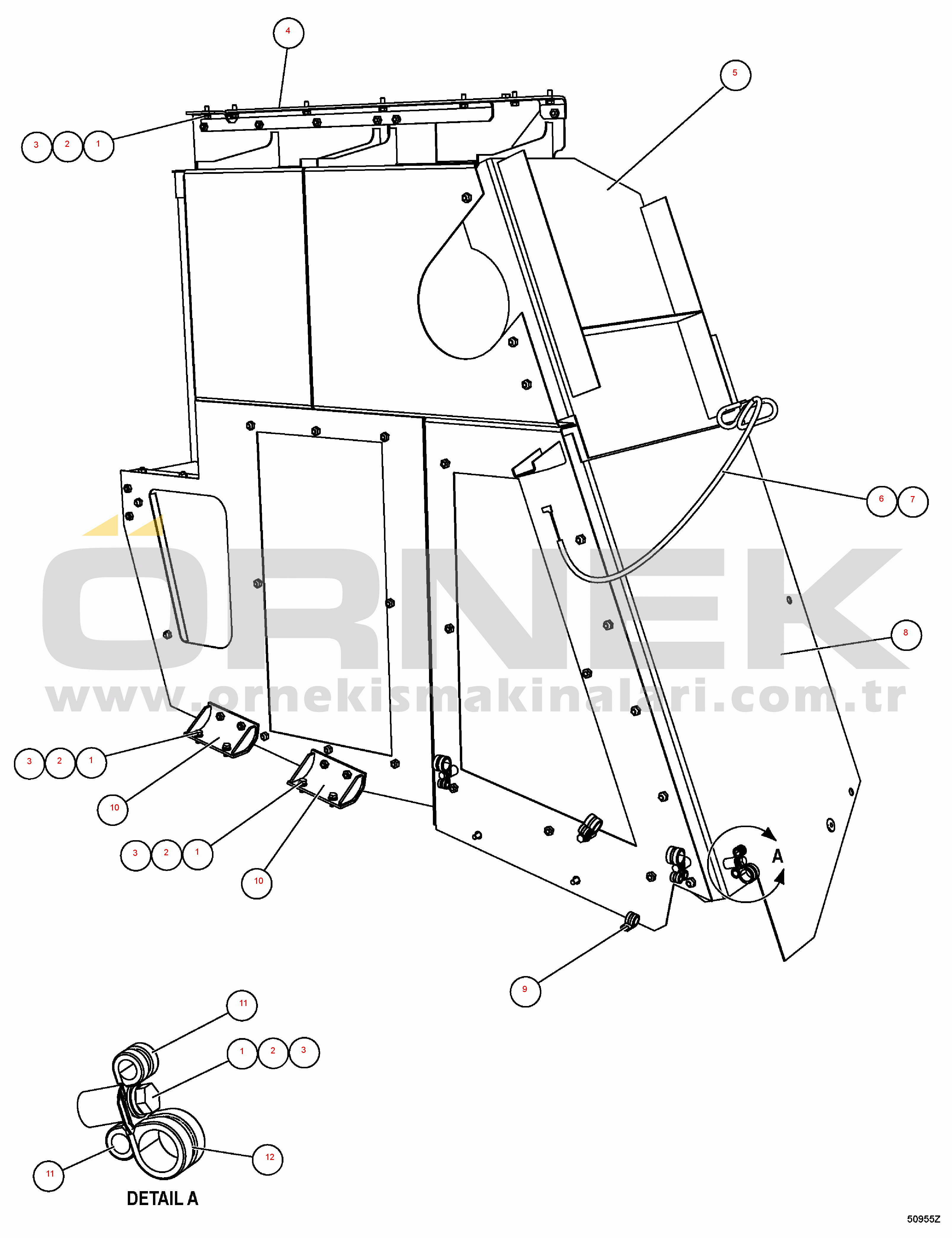 Komatsu HD1500-7 S/N 80001-80137 LH SIDE PANELS (-40ЯC SPEC.) (1/2)(#80001-)