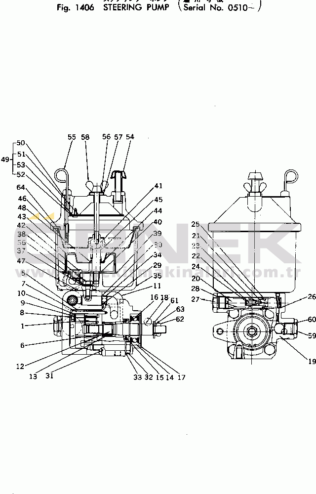 Komatsu HD180-4 S/N 510-UP STEERING PUMP