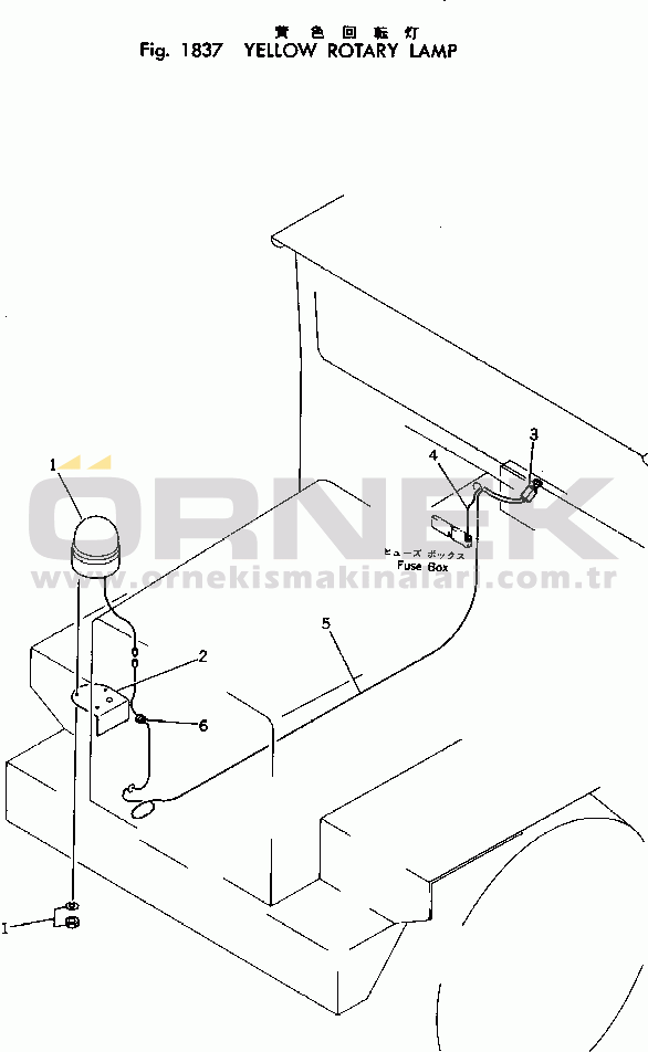 Komatsu HD180-4 S/N 510-UP YELLOW ROTARY LAMP(#1424-)
