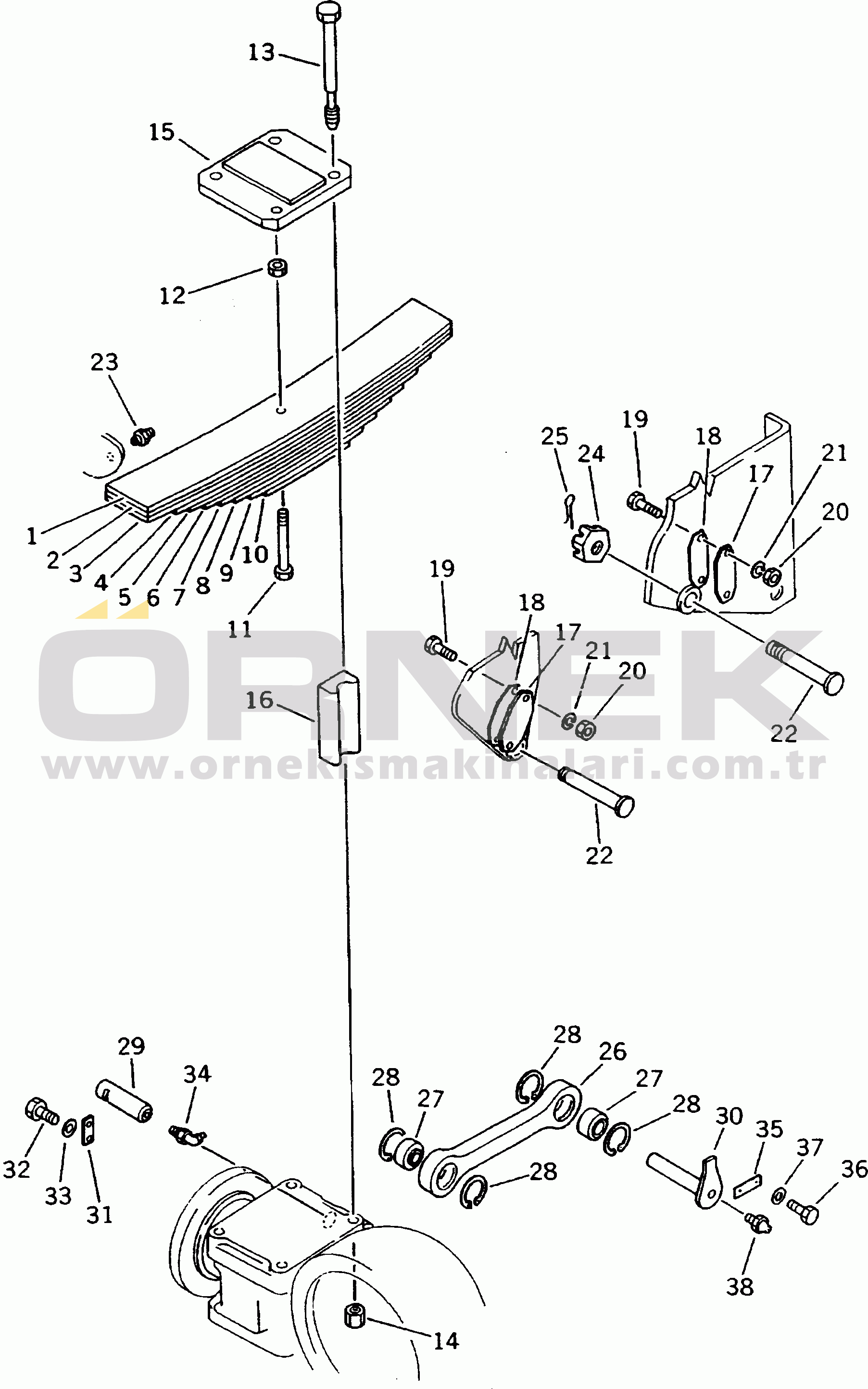 Komatsu HD205-3 S/N 1003-UP REAR SUSPENSION