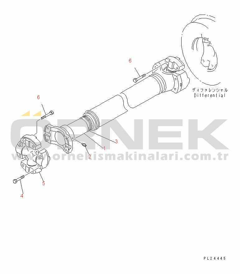 Komatsu HD255-5EO S/N 1001-UP REAR PROPELLER SHAFT