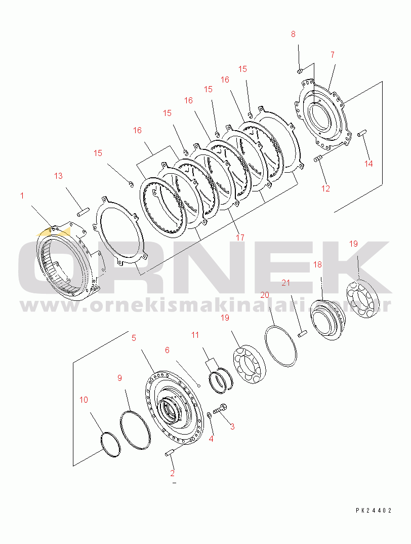 Komatsu HD255-5EO S/N 1001-UP TRANSMISSION (4/8) (LOW HOUSING)
